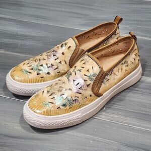 Floral Cutout Slip-On Sneakers